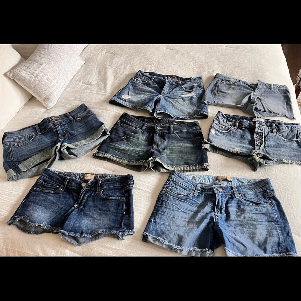 Selling designer jeans shorts for the summer time! Fits 5’3-5’4 w lean legs.